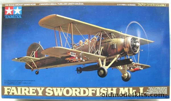 Tamiya 1/48 Fairey Swordfish Mk.I - 825th Sq Lt Commander E. Esmonde / Bismarck Attack Lt. AWD Beale / 823rd Sq, 61068-4200 plastic model kit